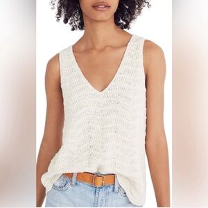 Madewell Cream Vintage Inspired Crocheted Sweater Tank (Size XS)